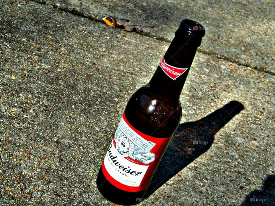 Beer Bottle on the Sidewalk
