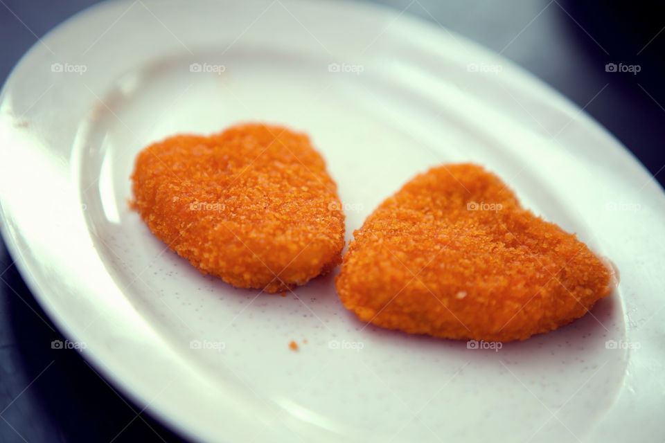 Close-up of chicken nuggets