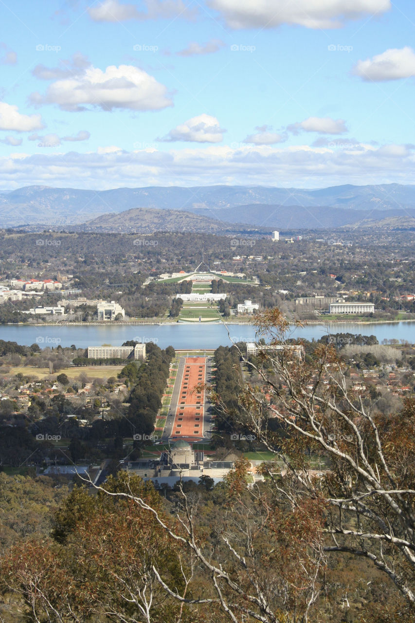 A view of the capital of Australia
