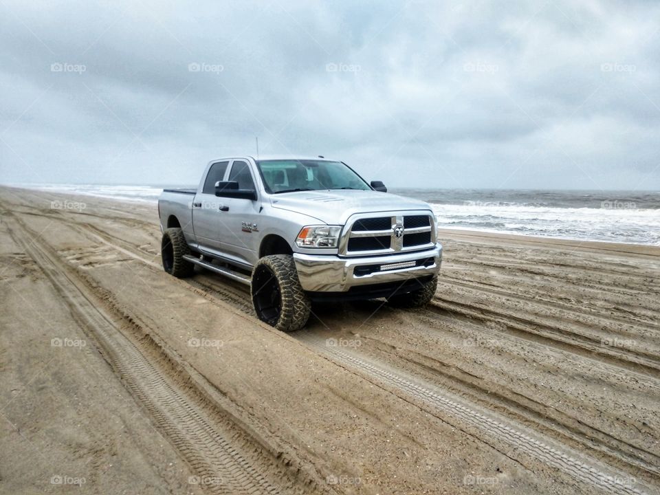 truck on beach