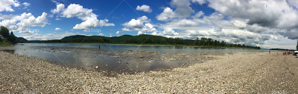 Beautiful salmon filled river running through Quebec.