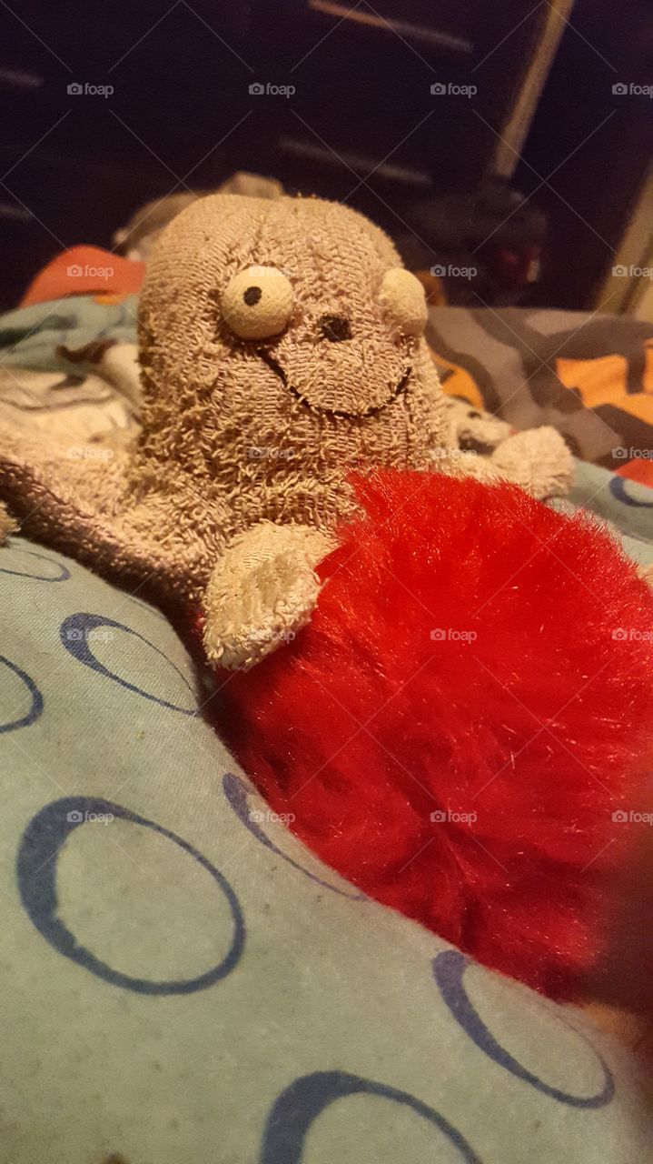 Mr Purple Octopus with my fluffy ball