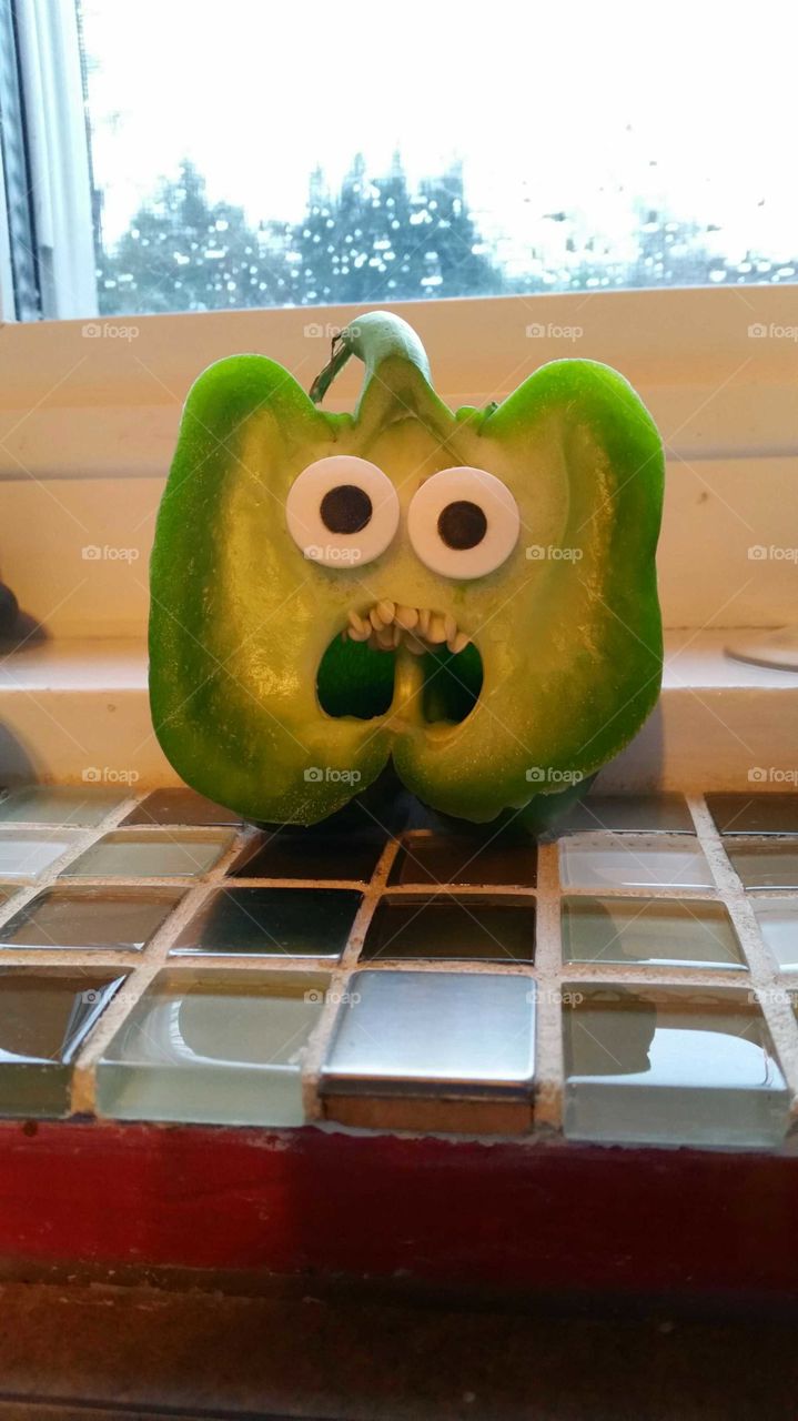 panicky pepper. I add eyes to food sometimes to create faces