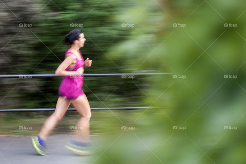 Morning run in the park - daily routine