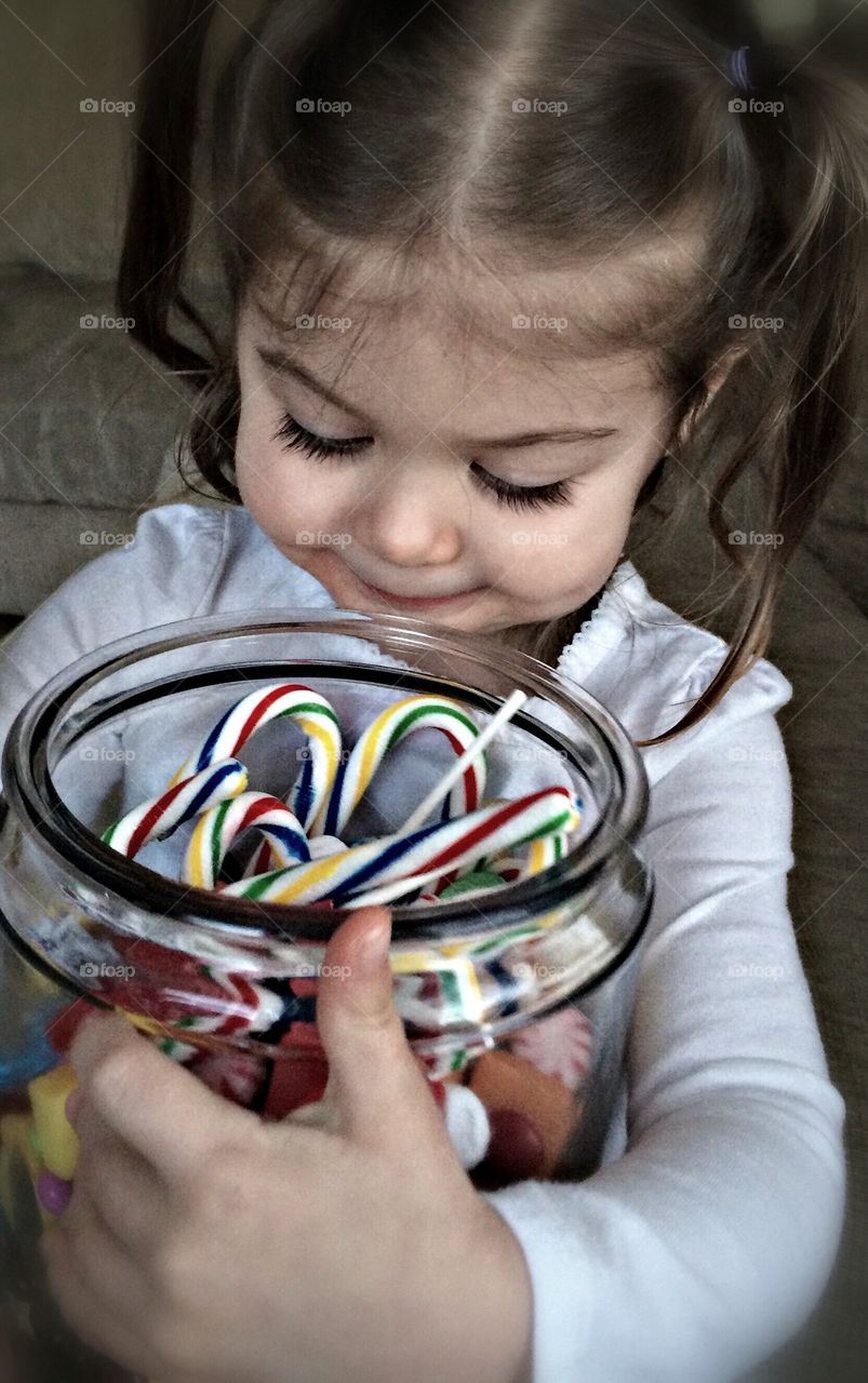 Dramatic Filter of Girl with Candy