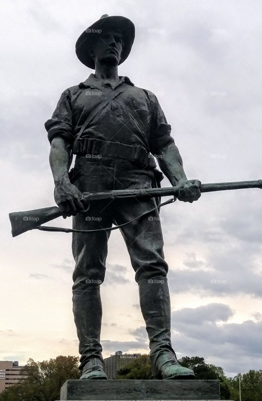 The Hiker, statue, Penn Valley Park, Kansas City