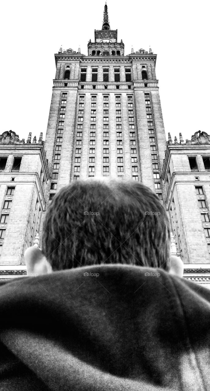 Man admiring the sights. Man admiring the sights of Warsaw