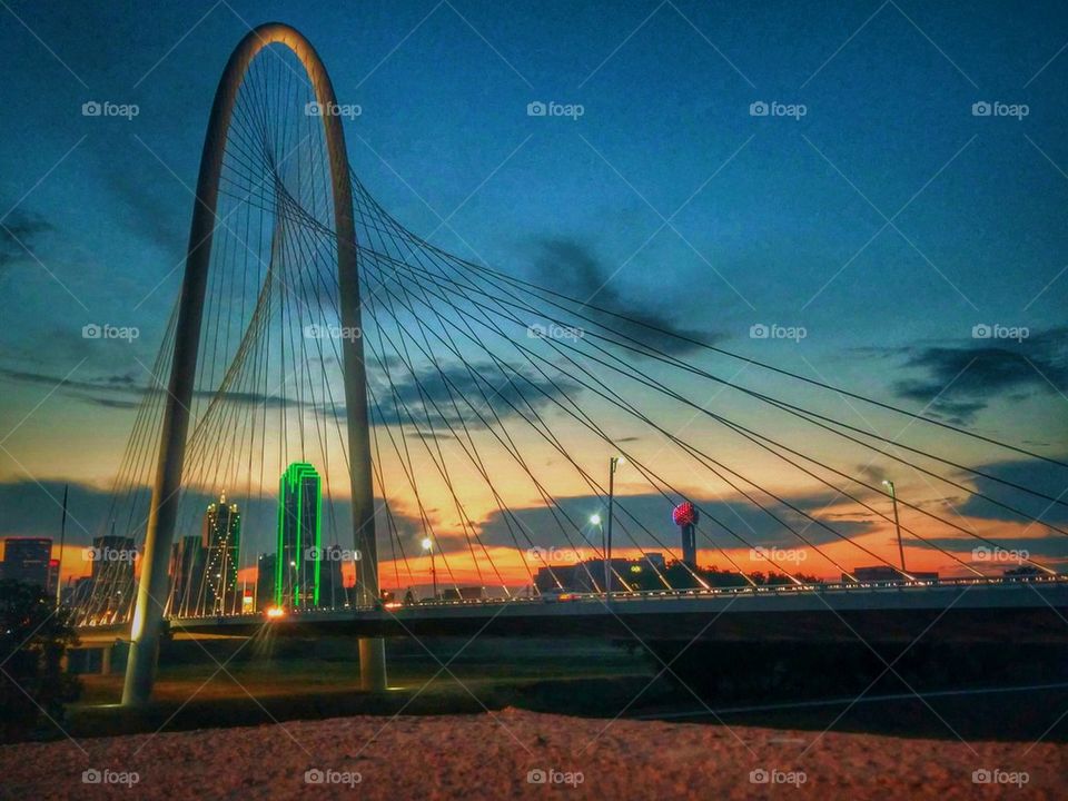 Margaret Hunt Hill Bridge at sunrise