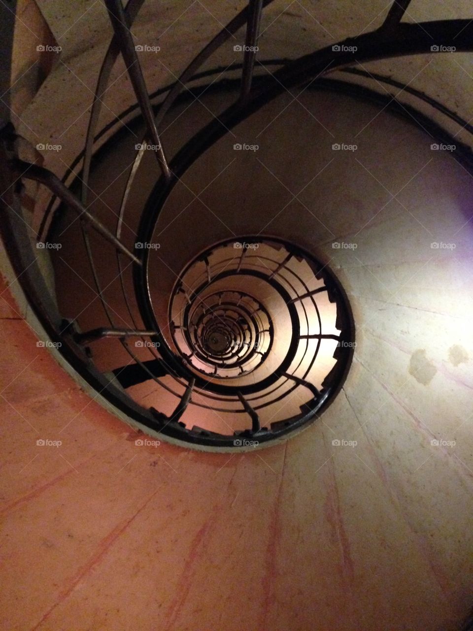 Spiral staircase . Underside of the staircase inside the Arc de Triomphe