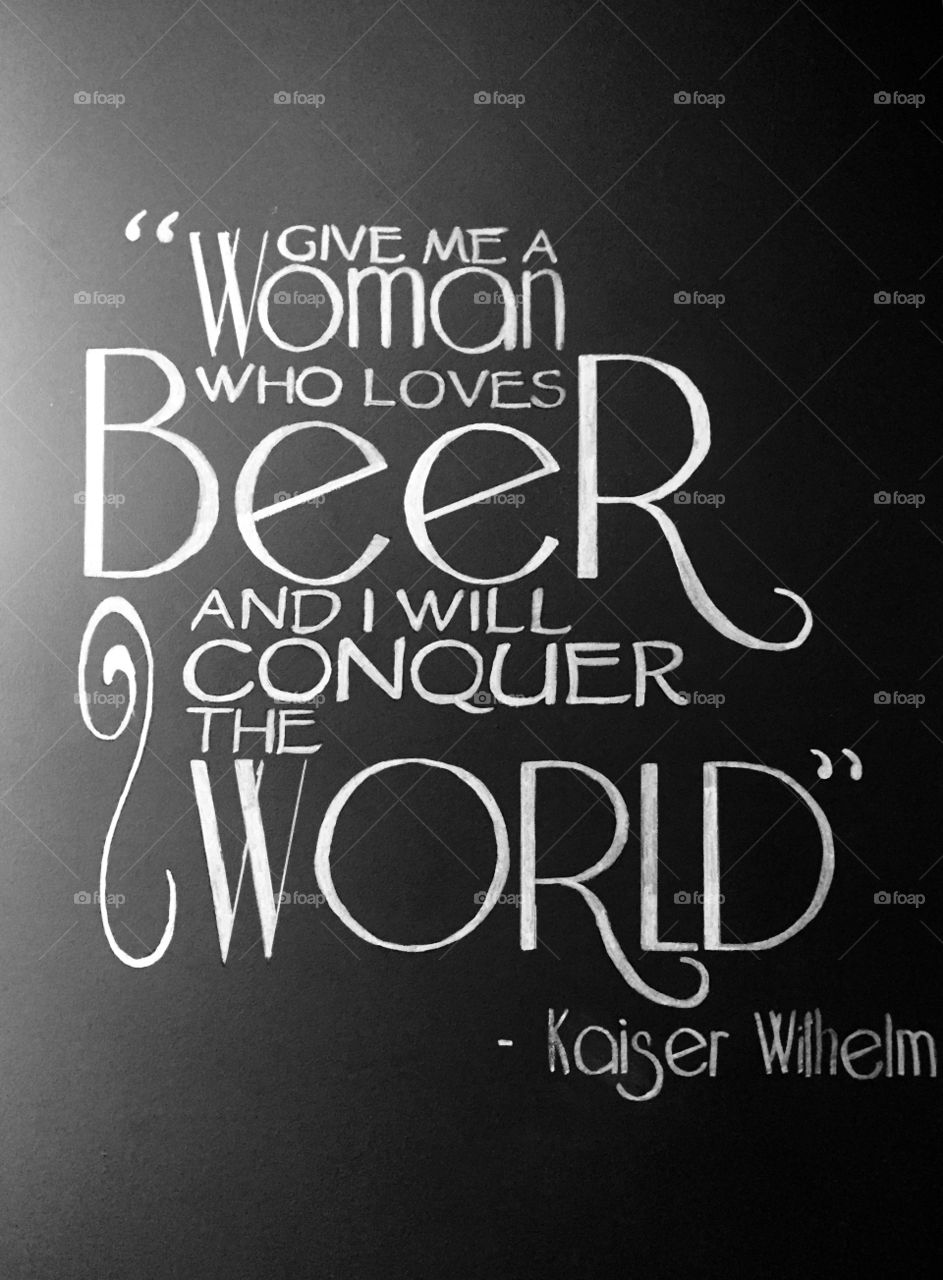 Beer quote painted on a wall at a local brewery