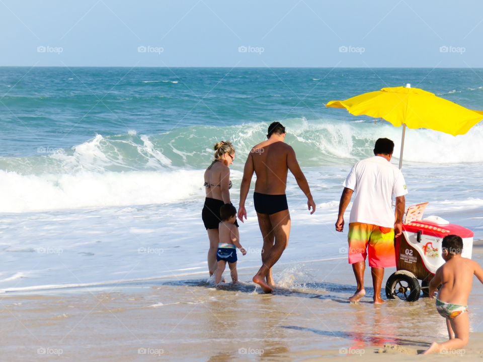 Walking at the beach