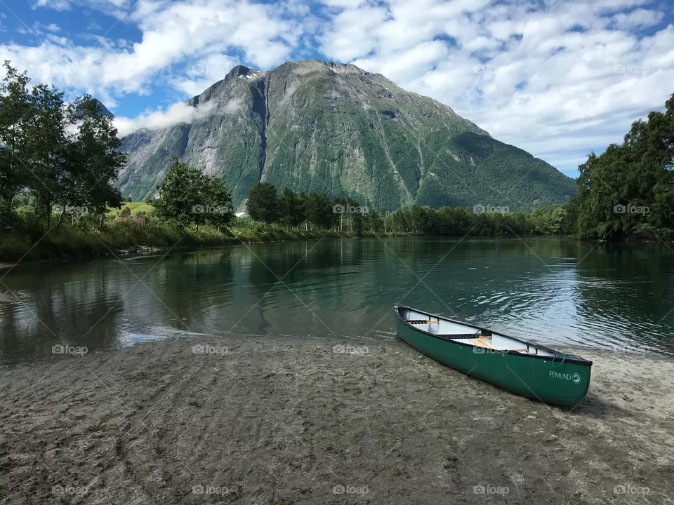 Lake, Water, River, Canoe, No Person