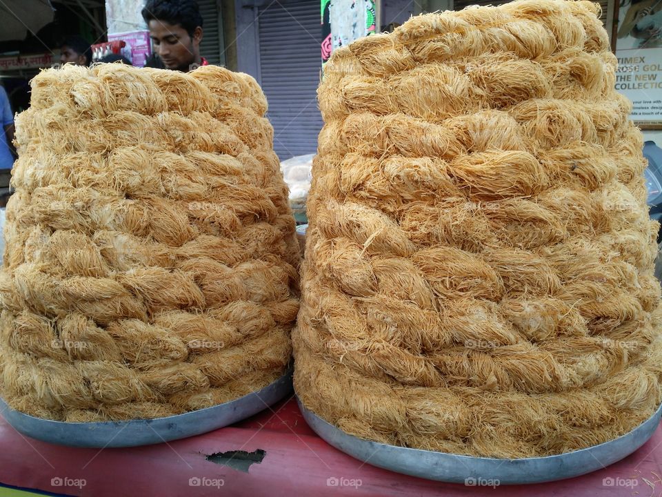 Stack of sweets on plate