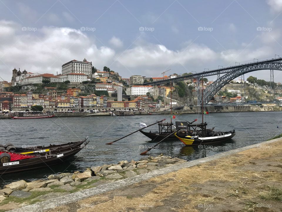 Dom Luis I Bridge and view of Oporto