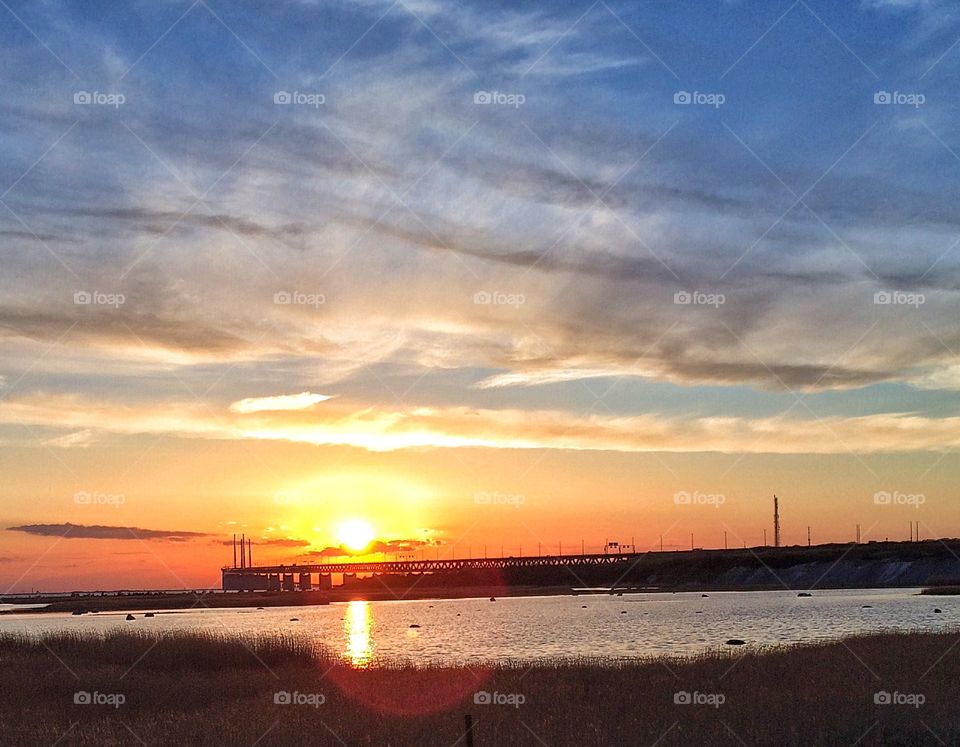 Öresundsbron in sunset