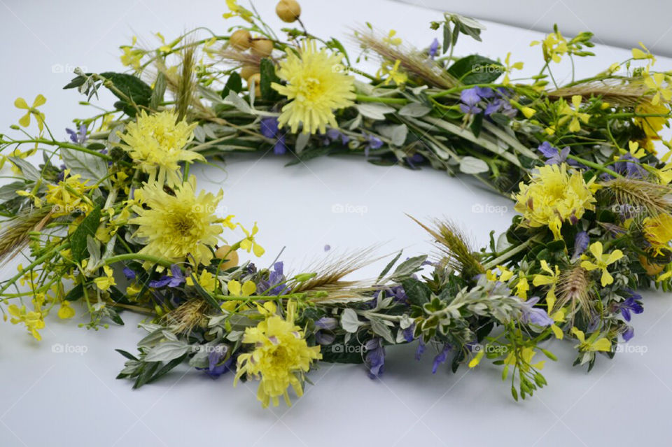 Wreath against white background