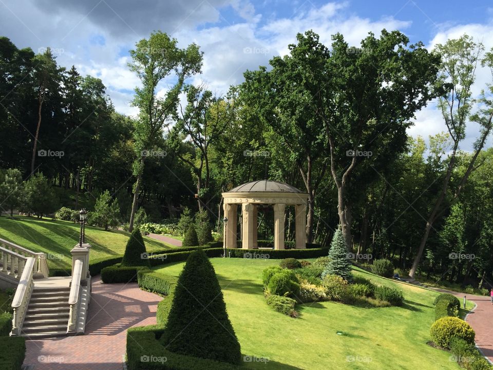 Park with a summerhouse