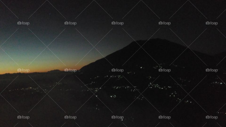 Landscape, Moon, Mountain, Sunset, No Person