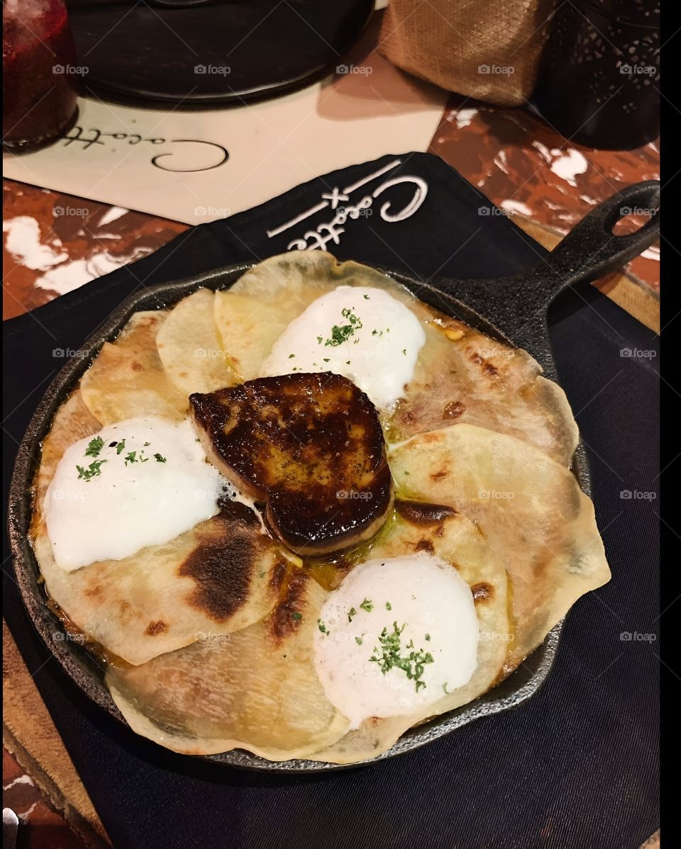 grill foie gras with roti