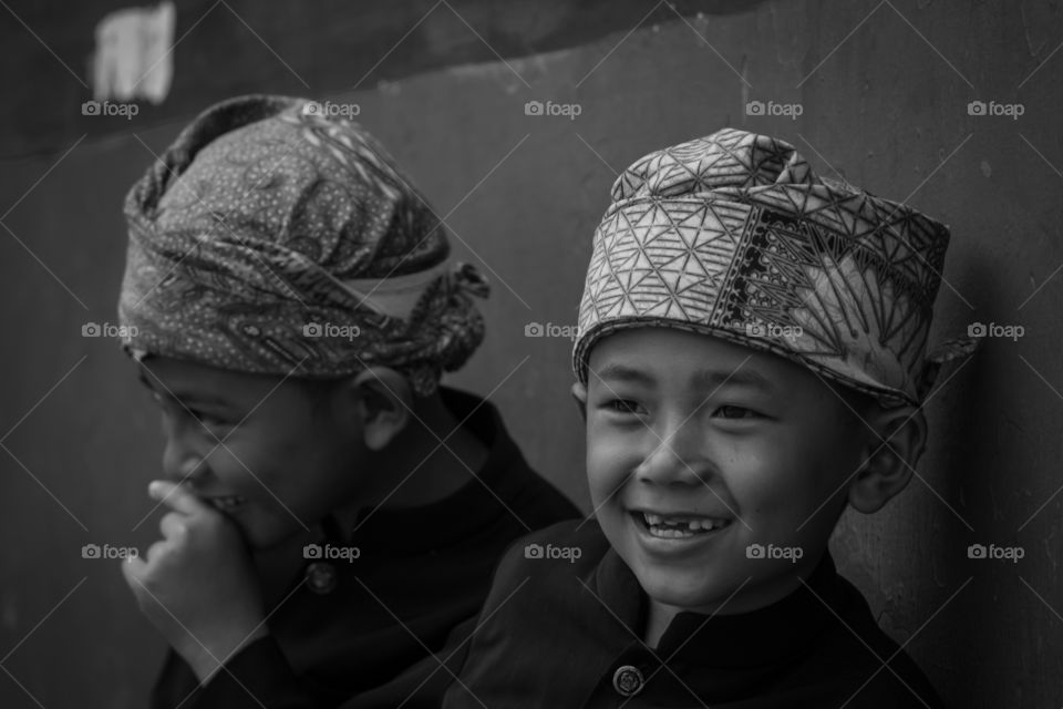 smiles of tenggerese children in the area around Bromo Mountain