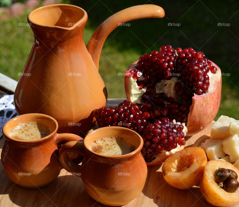 Breakfast on table