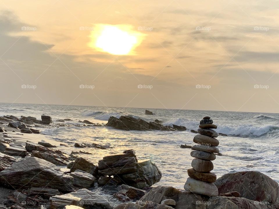 Pirandello Stones silhouettes at sunset 