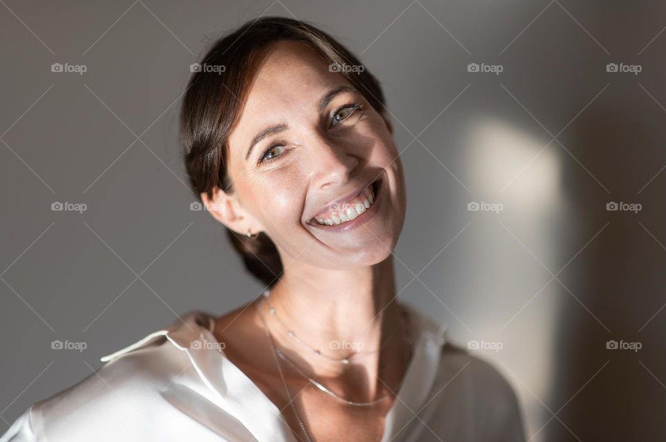 Happy woman face portrait