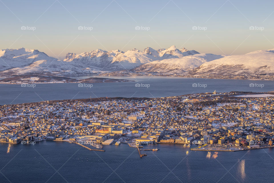 Aerial view tromso city