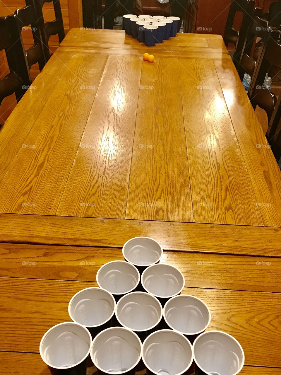 Setting up beer pong 