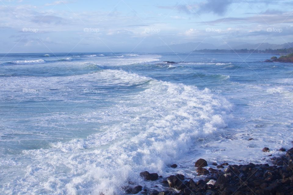Morning waves, Kauai, Hawaii
