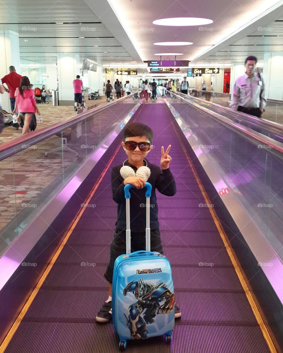My handsome boy going to Singapore