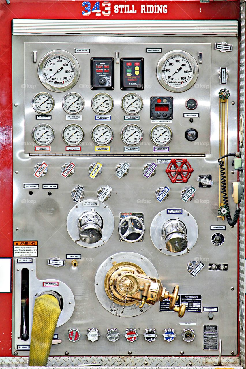 pressure gauges, on a San Francisco fire truck