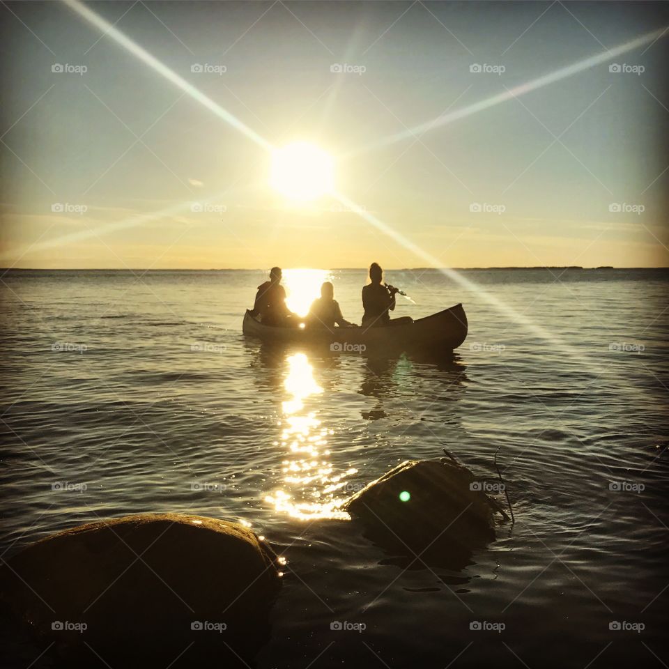 Canoe in the Swedish summer sun