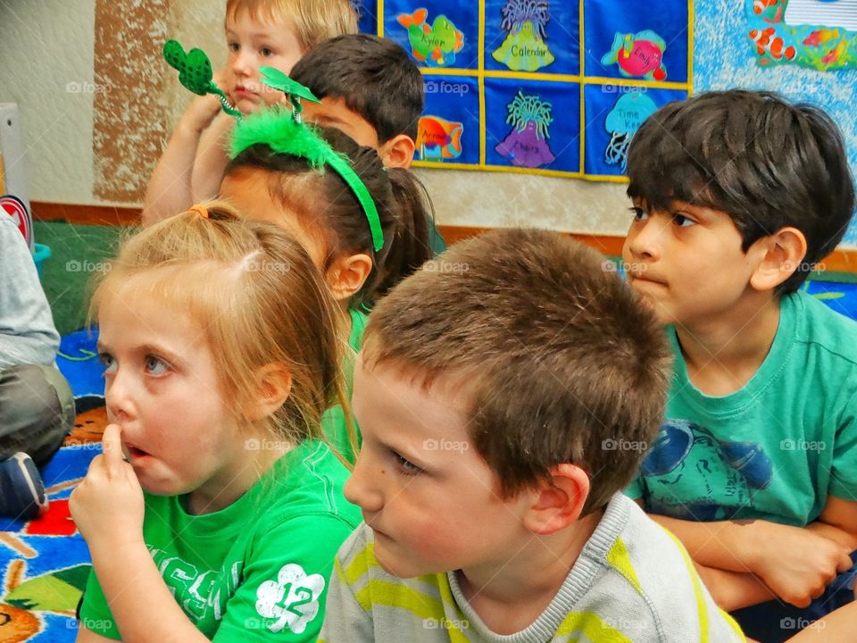 Children On Saint Patrick's Day