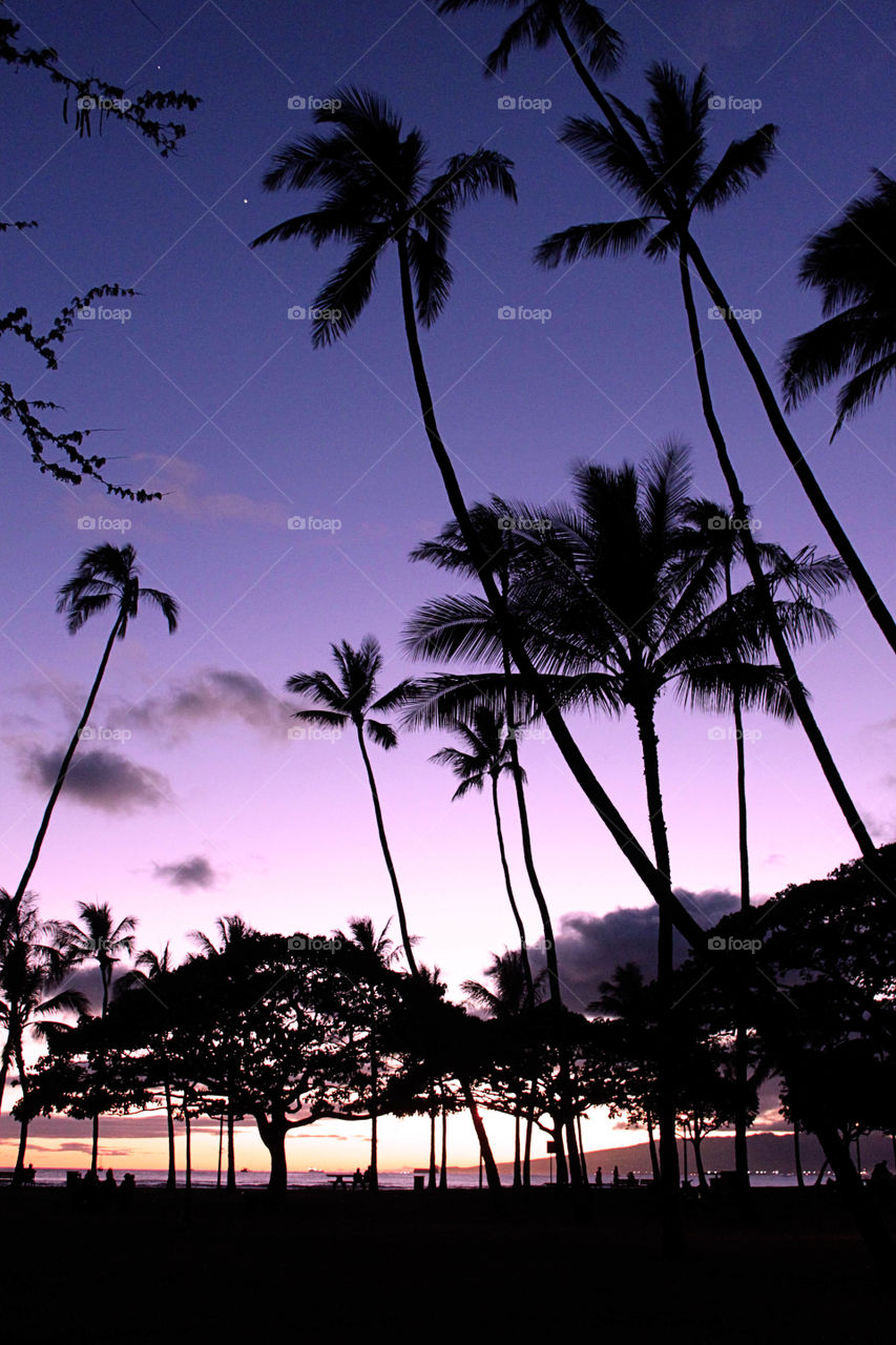 Sunset at Waikiki beach