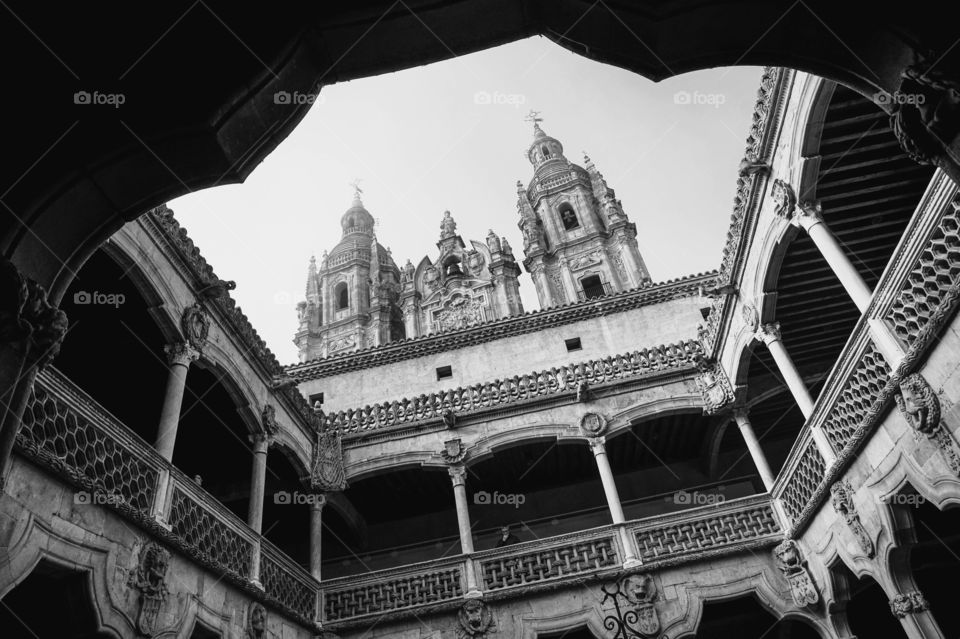 Framed beauty in the historical city of Salamanca, Spain 