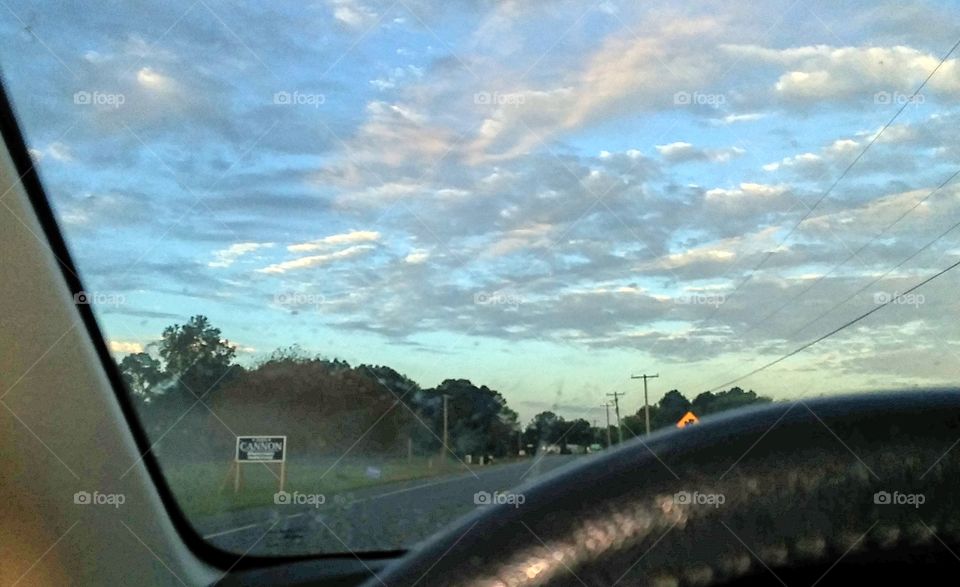 Not even a dirty windshield could block that sky