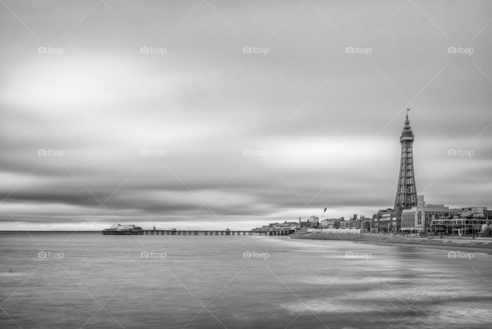 Blackpool tower and the north pier 