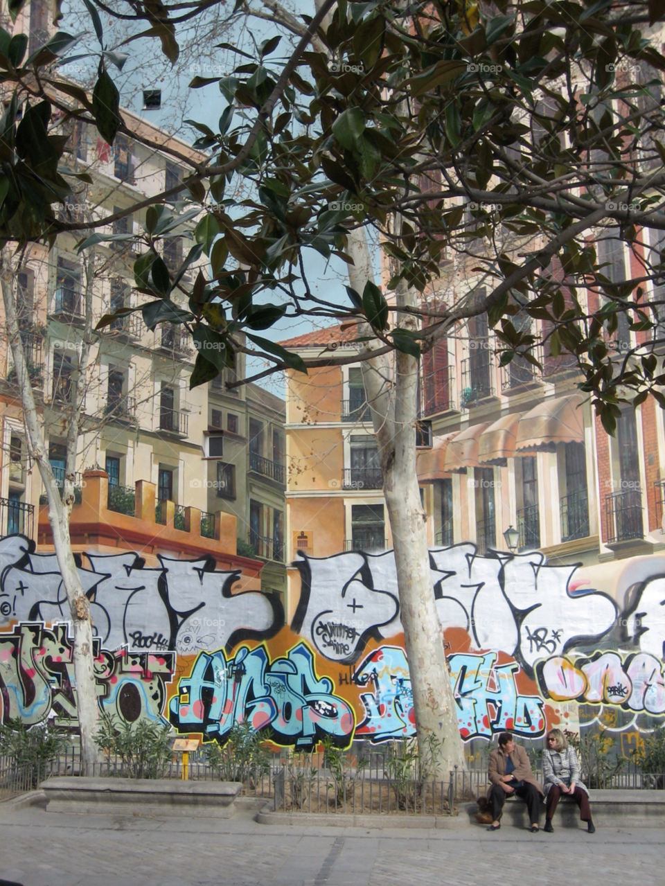 graffiti wall houses women by KathOnEarth