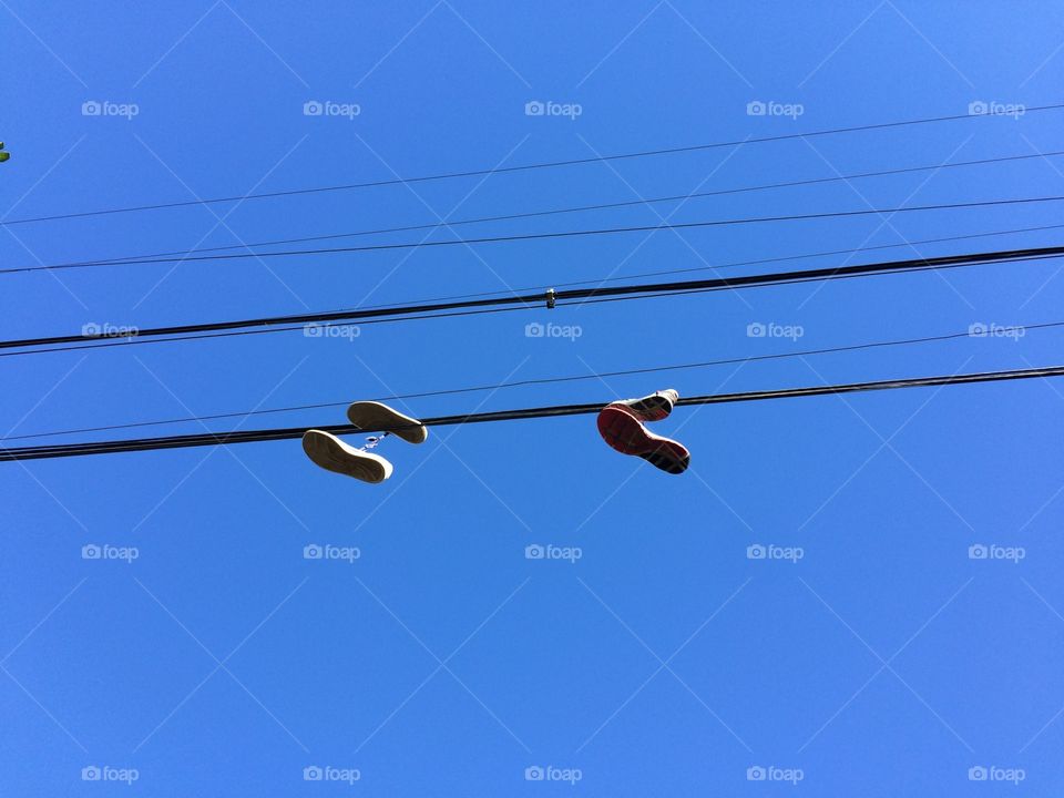 Shoes on wire
