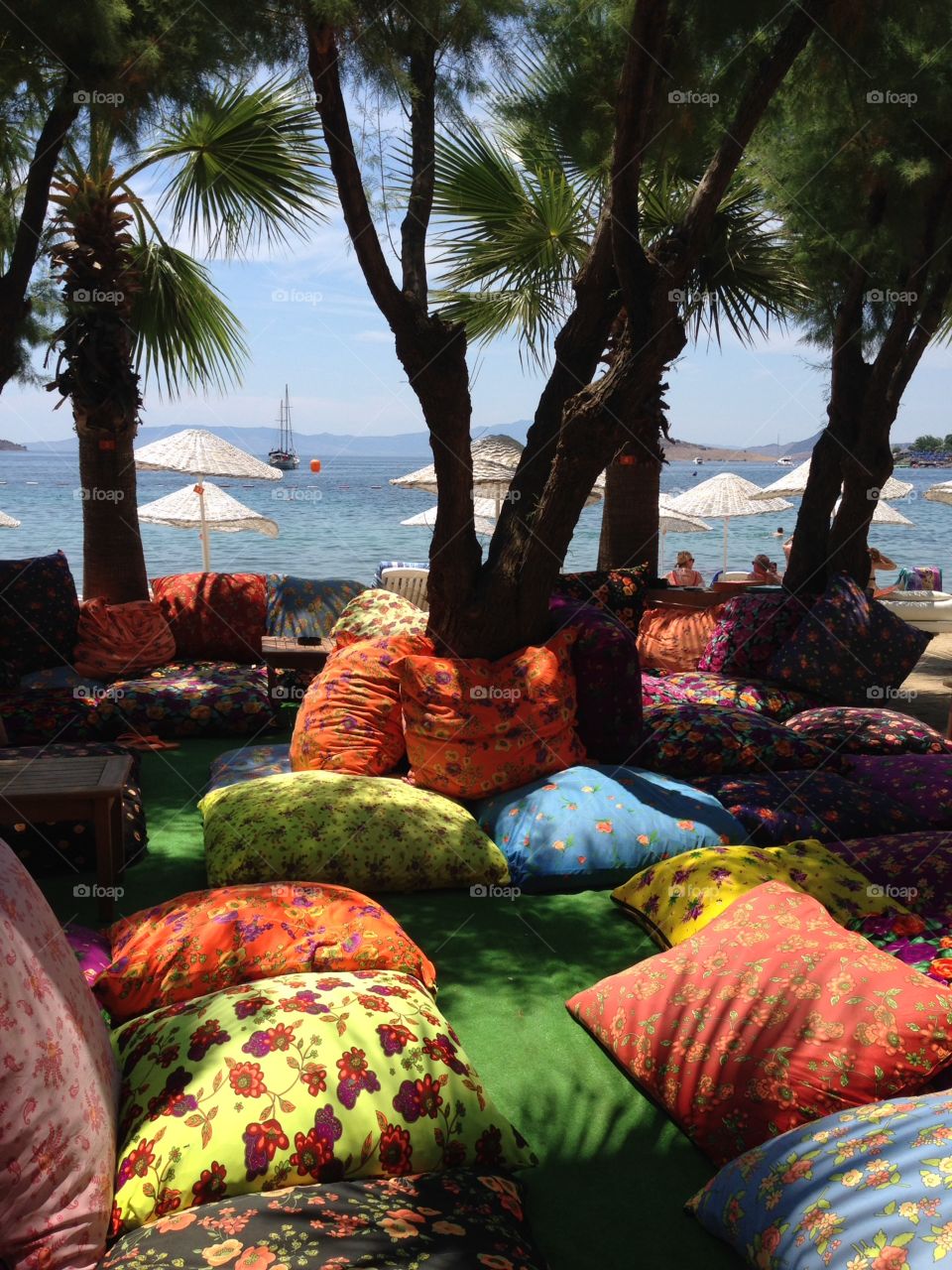 Cushions on the beach