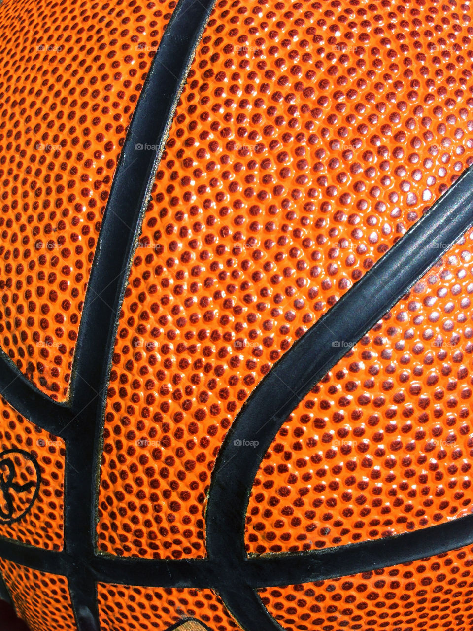 Close up of an orange American basketball