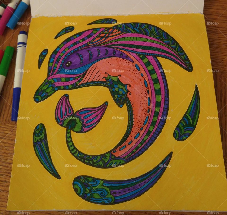 Dolphin colouring project.
