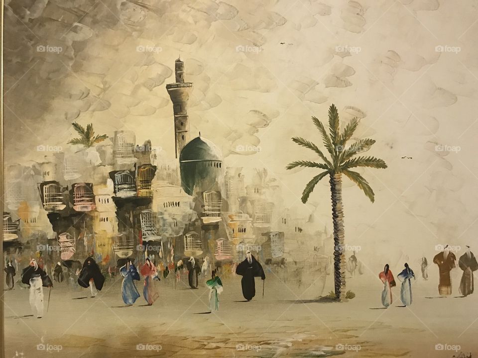An oil paint by an Iraqi artist 