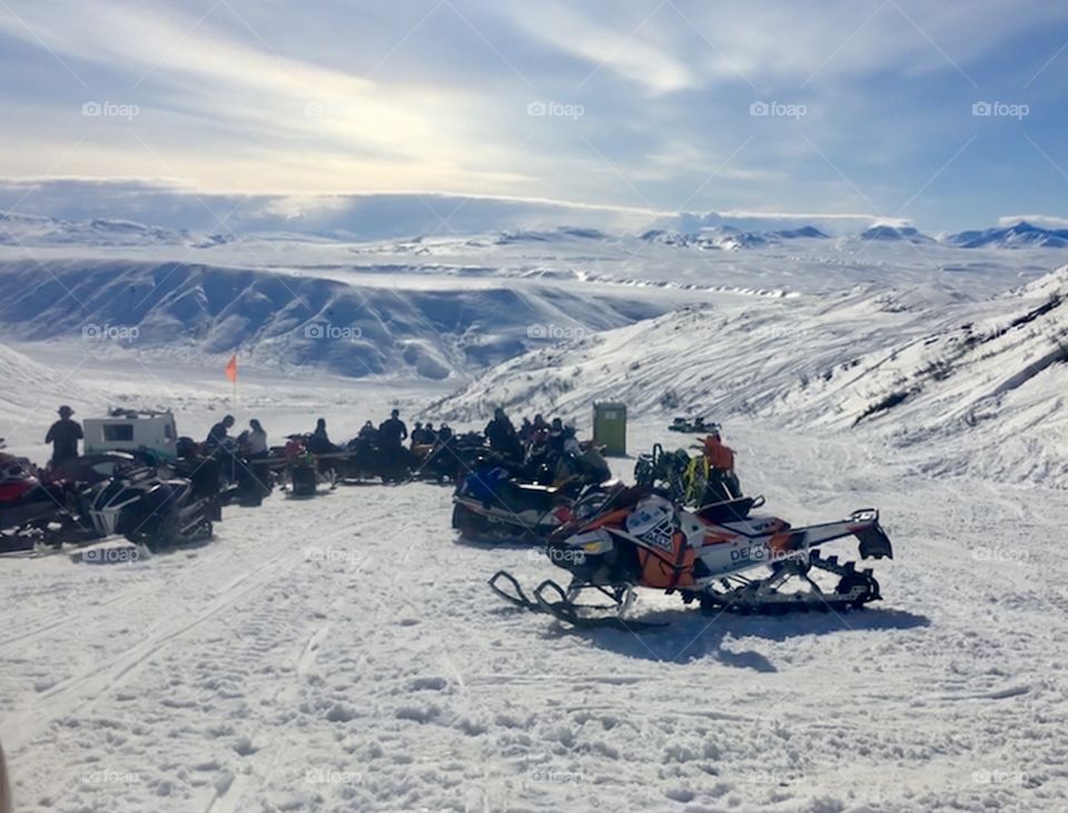 Out for a mountain snowmobile ride, Hoo Doo Mountains, Alaska is Awesome, Arctic Man Snowmachine Race