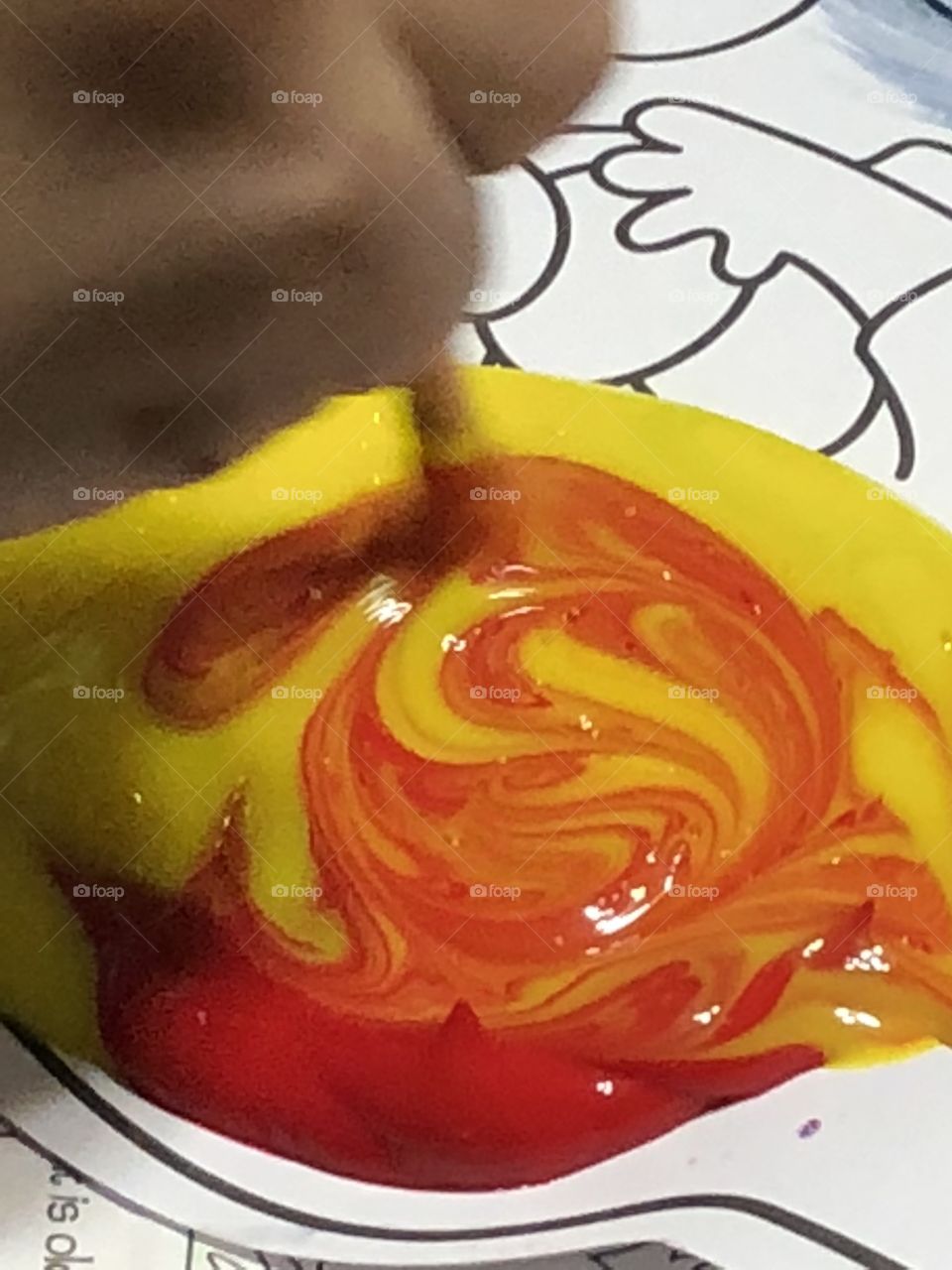 Mixing paint for finger painting