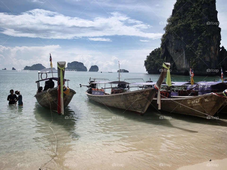 beach boats boat rocks by marresergio