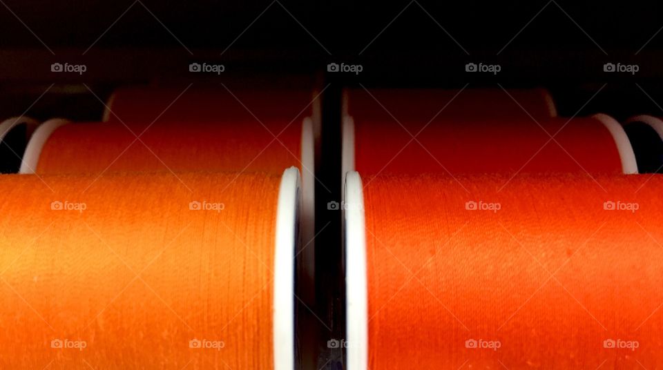 Orange Color Story - spools of thread 