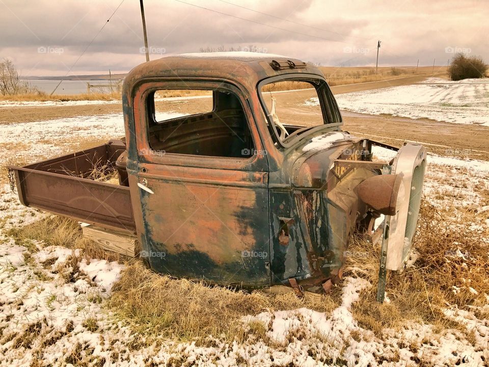 Carcass of an old truck