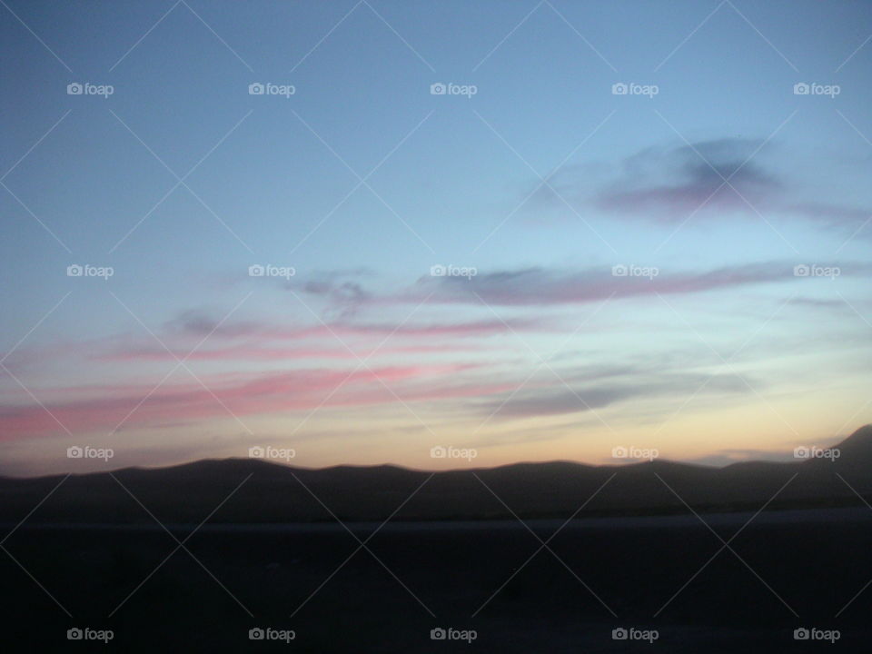 Sunset in the mongolian steppe